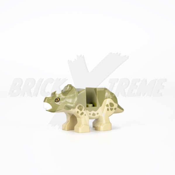 LEGO® Jurassic World™ Minifigur - Tan Dinosaur Triceratops Baby with Olive Green Top with White Horn