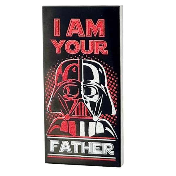 2X4 Fliese/Tile Darth Vader "I am your father" - black/red/white