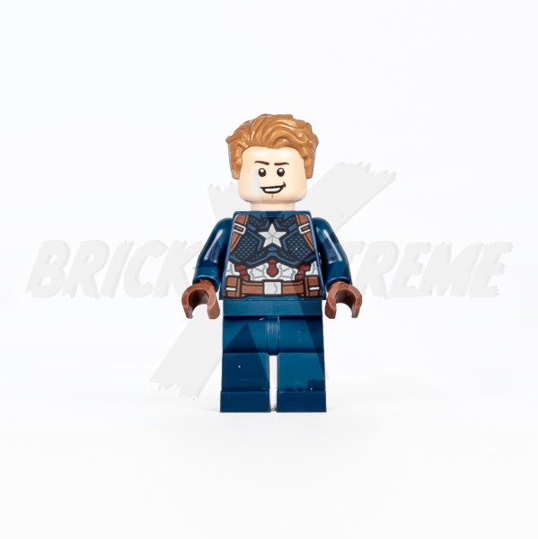 LEGO® Super Heroes™ Minifigures - Captain America - Detailed Suit, Open Mouth, Reddish Brown Hands