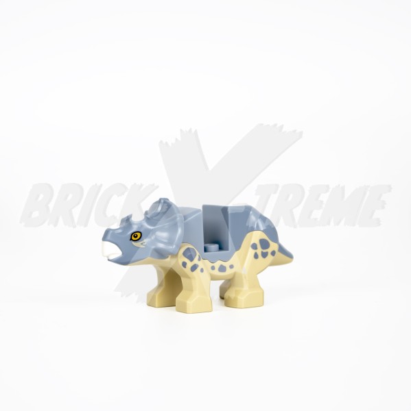 LEGO® Jurassic World™ Minifigur - Tan Dinosaur Triceratops Baby with Sand Blue Top with White Horns