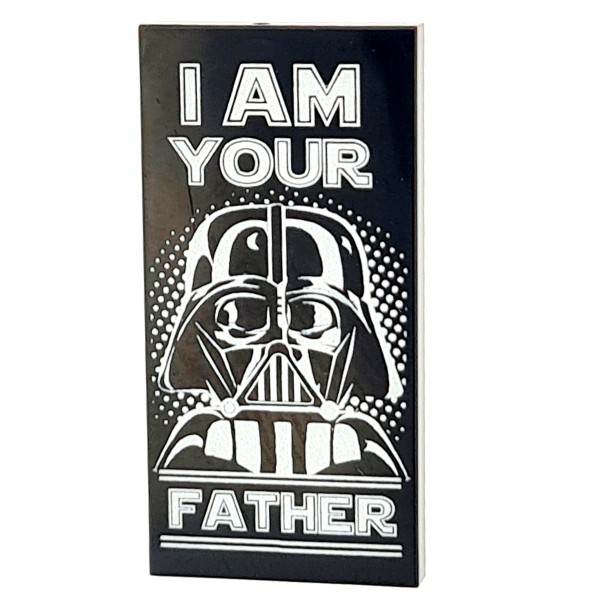 2X4 Fliese/Tile Darth Vader "I am your father" - black/white
