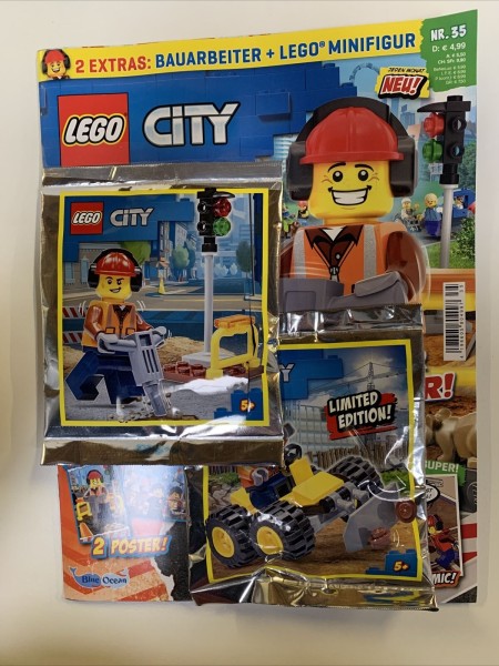 LEGO® City Magazin Nr.35 - Bauarbeiter + Minifigur
