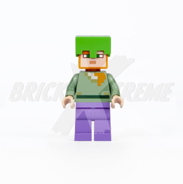 LEGO® Minecraft™ Minifigur - Alex - Bright Green Helmet, Medium Lavender Legs