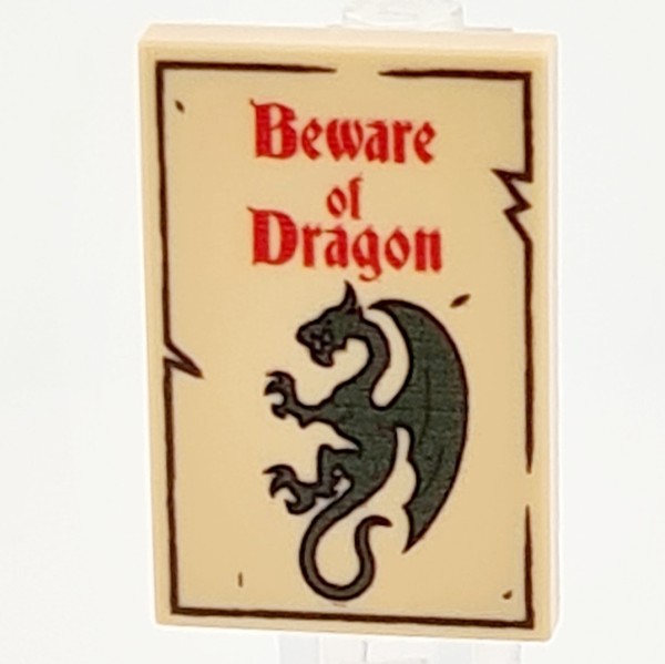 2X3 Fliese/Tile Beware of Dragon - new look 